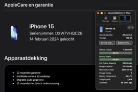 (No.6849) iPhone 15 Zwart 128GB  **A-Grade**