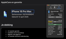 (No.6699) iPhone 16 Pro Max 256GB Black Titanium **A/B-Grade**