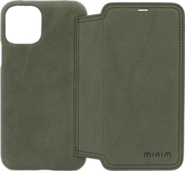 iPhone 12 Pro Max: MINIM  leather Bookcase  (Groen)