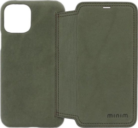 iPhone 14 Pro: MINIM  leather Bookcase  (Groen)