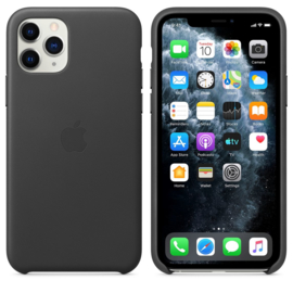 iPhone 11 Pro: leather case (zwart)