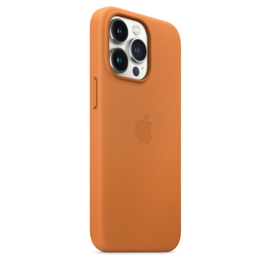 iPhone 13 Pro Max: leather case (Goudbruin)