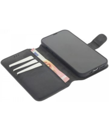iPhone 14 : MINIM 2 in 1 leather Bookcase wallet (Zwart)