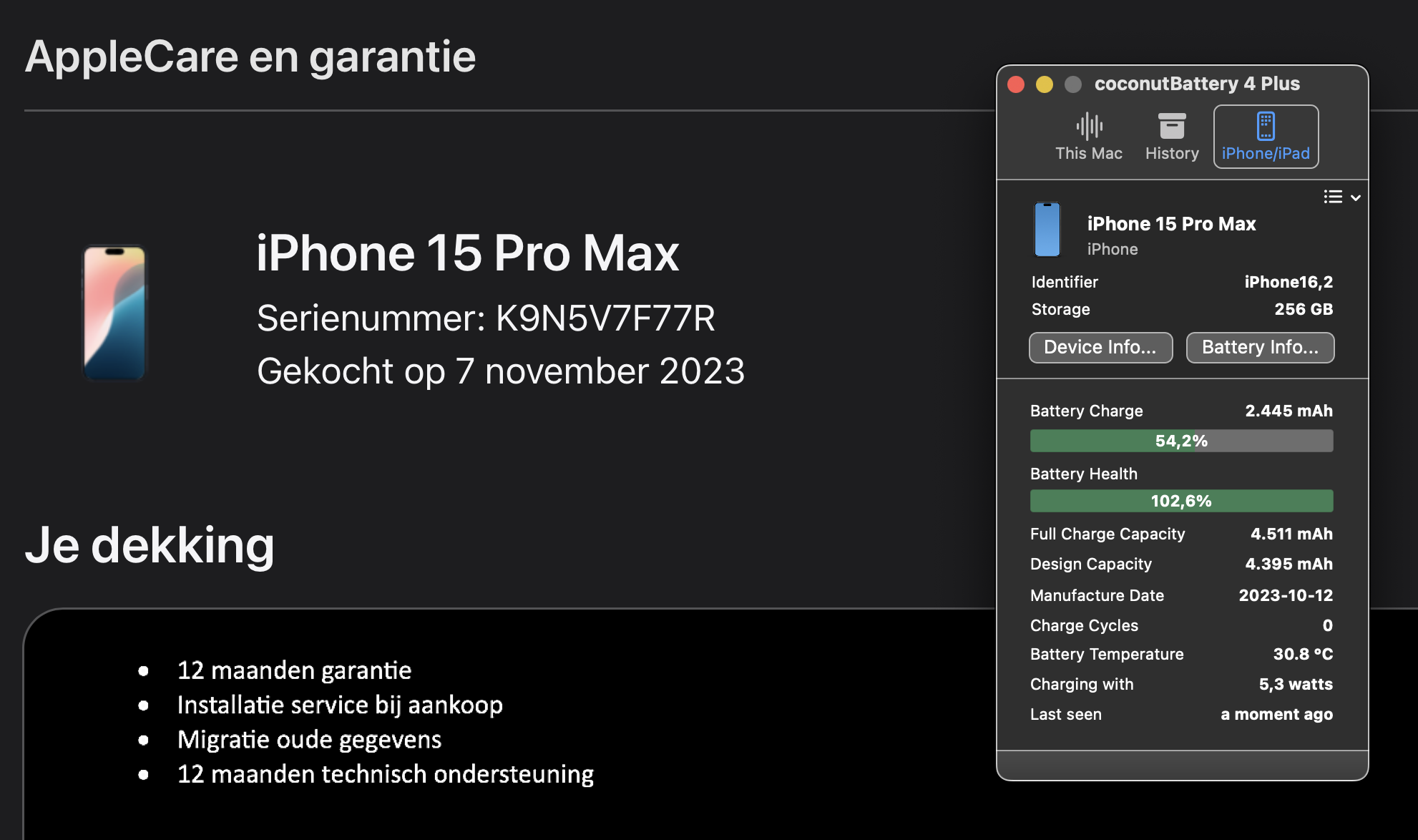 (No.5761) iPhone 15 Pro Max 256GB Blauw Titanium **B-Grade**