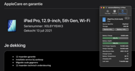 (No.6605) iPad Pro 12.9-inch M1 Wifi (5e gen; 2021) 256GB Space Gray  **A-Grade**