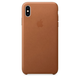 iPhone XS Max: Leather case (Zadelbruin)