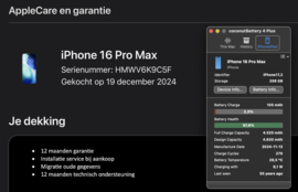 (No.6147) iPhone 16 Pro Max 256GB Black Titanium **A-Grade**