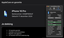 (No.6448) iPhone 16 Pro 256GB Black Titanium **A/B-Grade**