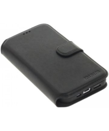 iPhone 13 : MINIM 2 in 1 leather Bookcase wallet (Zwart)