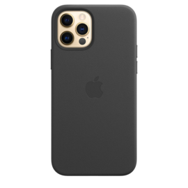 iPhone 12 & 12 Pro: leather case (zwart)