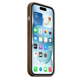 FineWoven case voor iPhone 15 met Magsafe (Taupe)