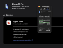 (No.6840) iPhone 16 Pro 256GB Black Titanium **A-Grade**