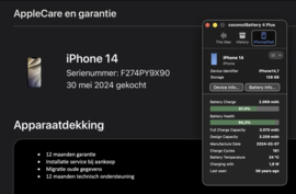 (No.6900) iPhone 14 Zwart 128GB  **A-Grade** E-SIM!!