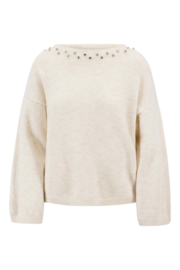 Fluffy trui met strass - creme | Zusss - Binnenkort verwacht!