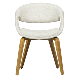 377505-NN | Yossi eetkamerstoel - naturel met houten poot naturel | WOOOD
