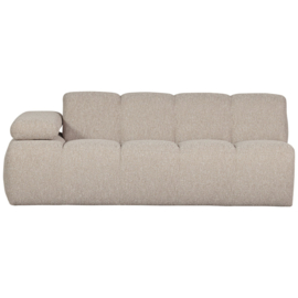 377456/7-EM | Mojo 2-zits element met arm (links of rechts) - bouclé beige melange | WOOOD