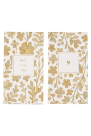 Servetten love this day 11x20cm - wit/goud | Zusss