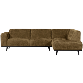 378655-BR | Statement hoekbank rechts - structure velvet brass | WOOOD