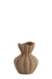 5747482 | Vaas deco Ø20,5x24,5 cm SILLIAN - mat bruin | Light & Living