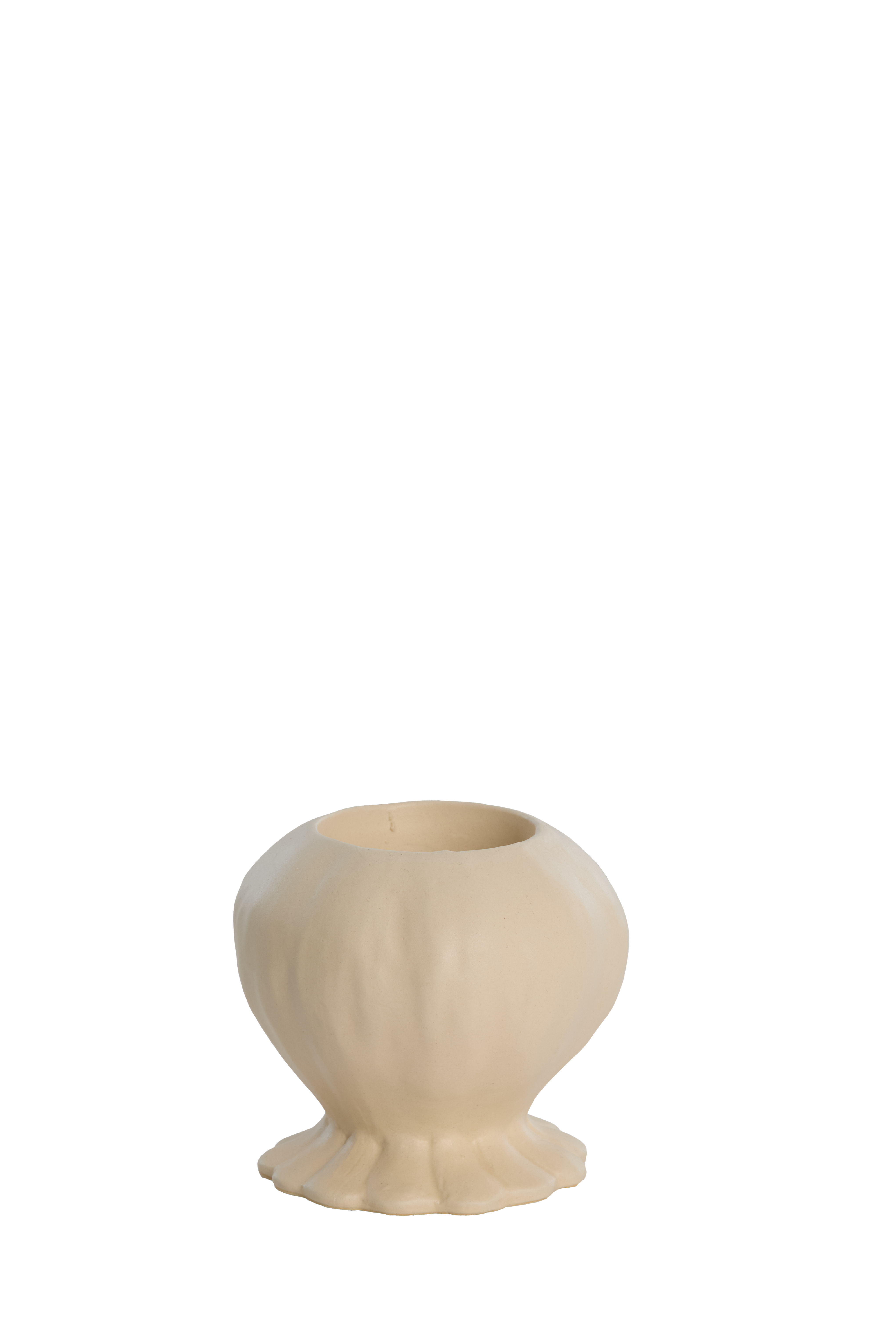 6077143 | Kaarsenhouder Ø14x12,5 cm REWA - keramiek crème | Light & Living