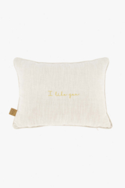 Kussen I like you en hartjes 35x25cm - peper & zout/goud | Zusss