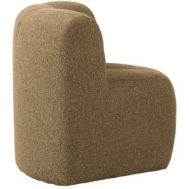 377533-GM | Mojo eetbank hoek met rugleuning - bouclé geel/bruin melange | WOOOD