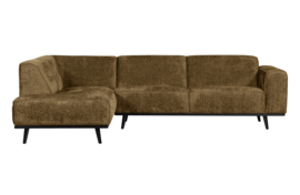 378652-BR | Statement hoekbank links - structure velvet brass | BePureHome