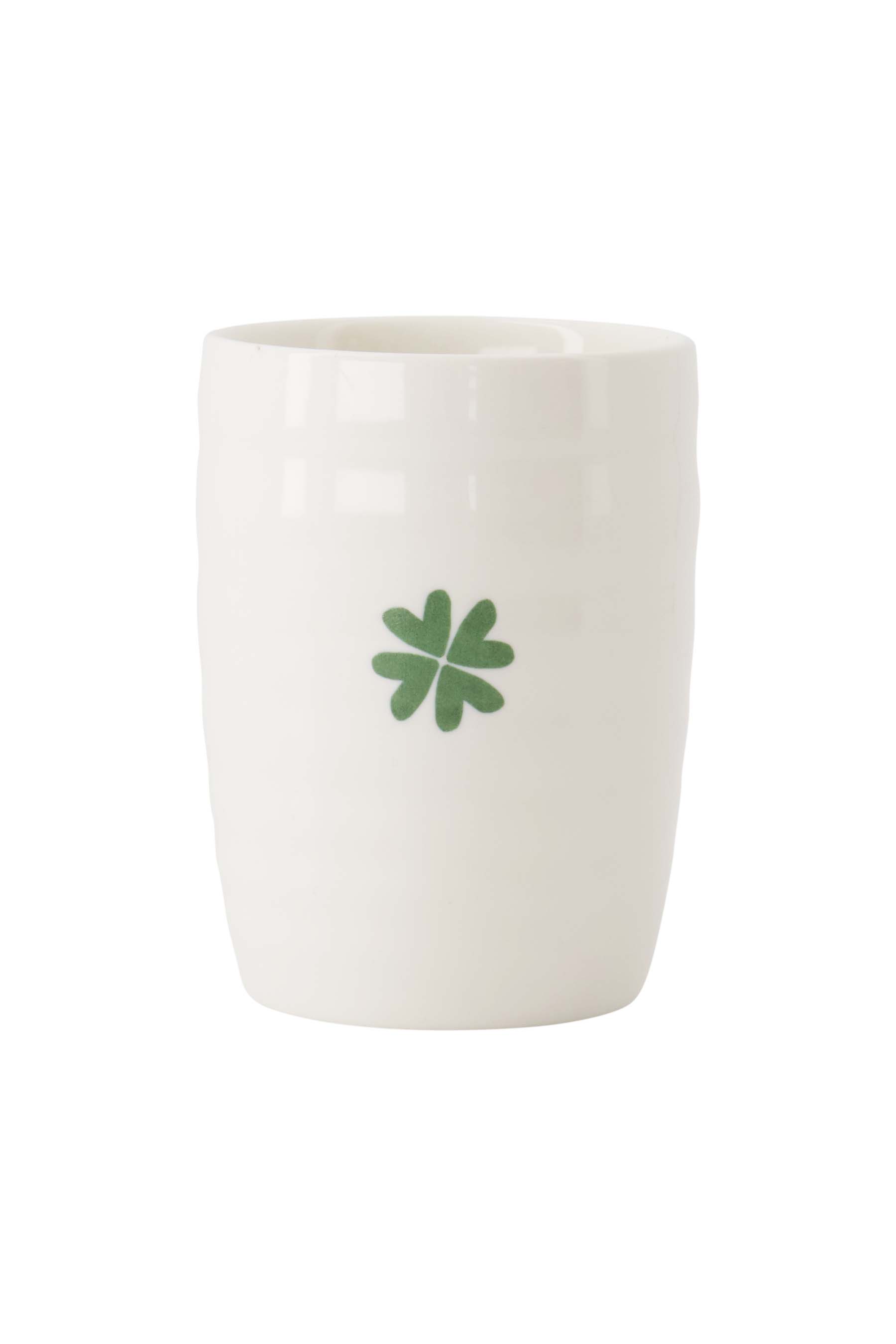 Koffiemok klavertje - wit/groen | Zusss - Wordt verwacht!