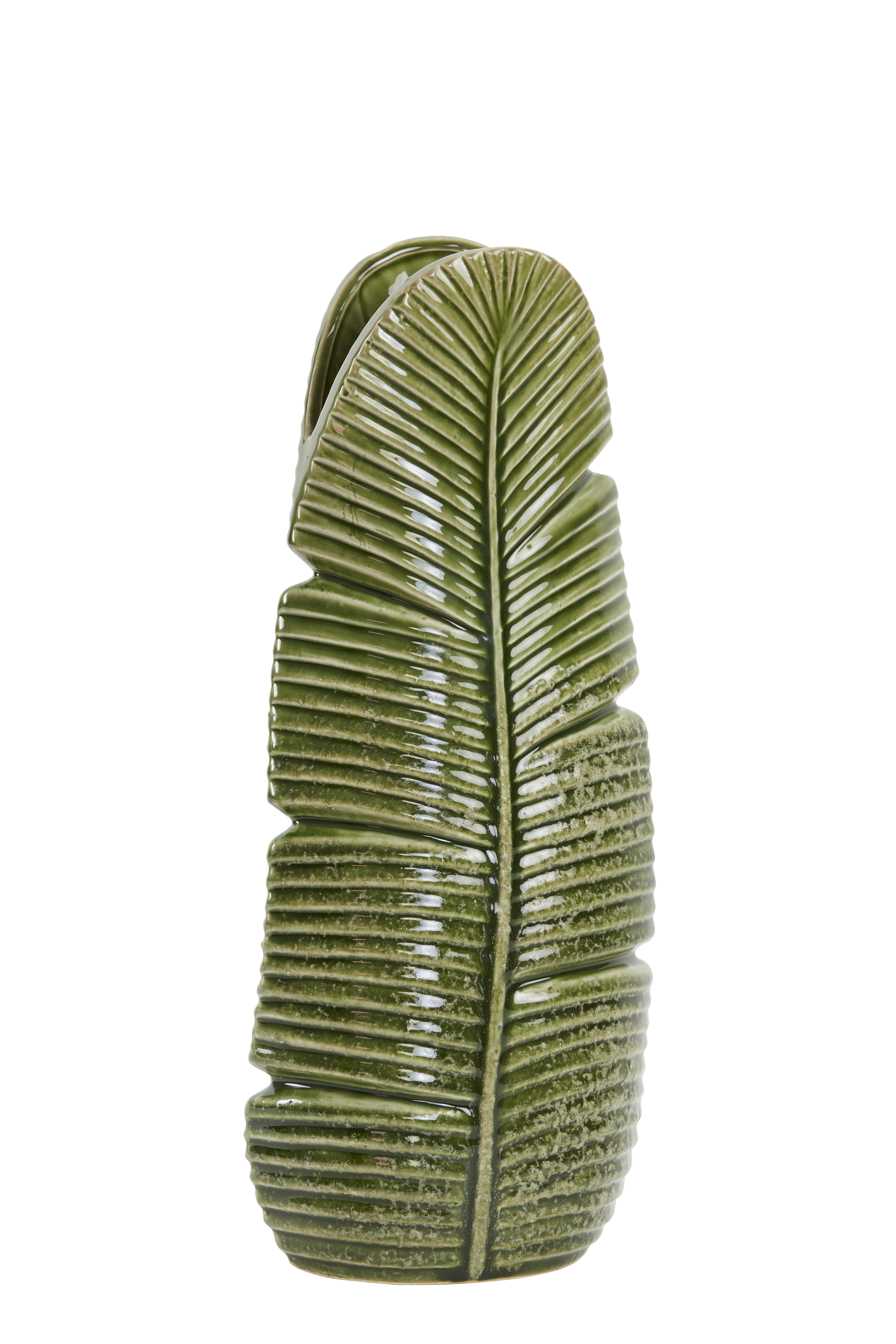 5813876 | Vaas deco 16x10x38,5 cm LOU - keramiek groen | Light & Living