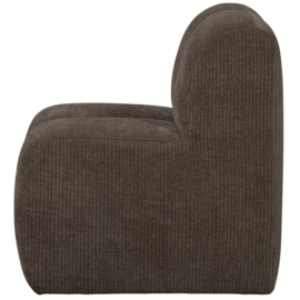 377519-B | Mojo eetbank met rugleuning 84cm - ribstof bruin | WOOOD