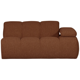 377454/5-RM | Mojo 1,5-zits element met arm (links of rechts) - bouclé roestbruin melange | WOOOD