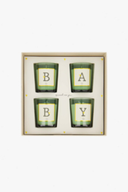 Set van 4 glaskaarsjes baby - wit | Zusss