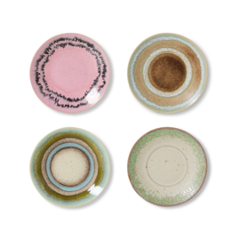 KST0198 | 70s ceramics: saucers, doodle (set of 4) | HKliving