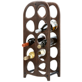 377369-W | Suvi wijnrek voor 10 flessen - hout walnoot | WOOOD Exclusive