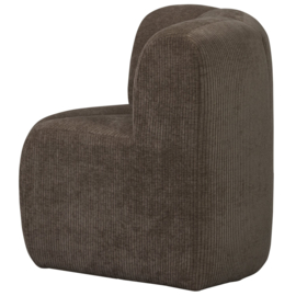 377533-B | Mojo eetbank hoek met rugleuning - ribstof bruin | WOOOD