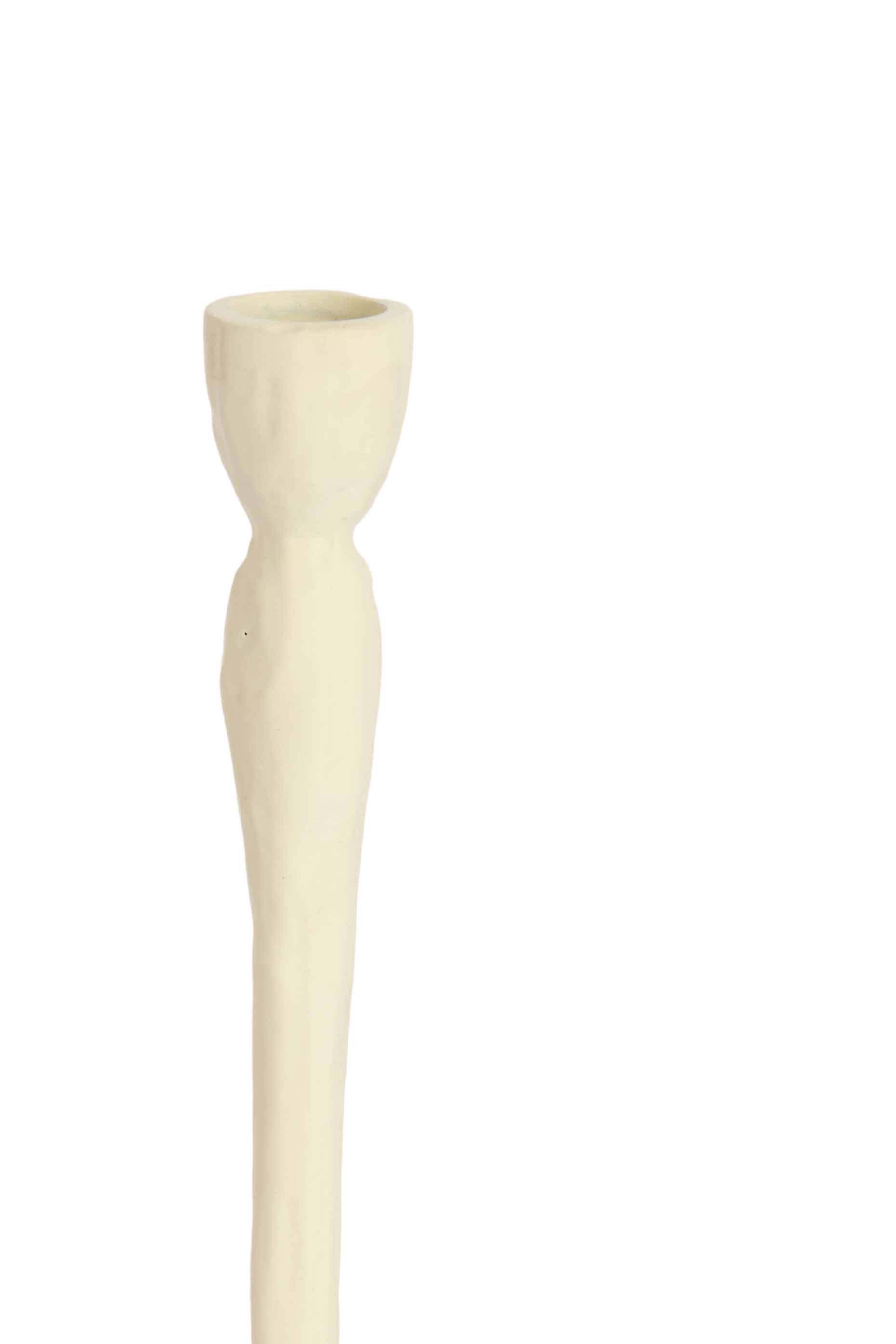 6080143 | Kandelaar Ø10x25 cm ASOLO - mat crème | Light & Living