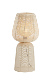 1883443 | Tafellamp Ø24x54 cm ABOSO - crème | Light & Living