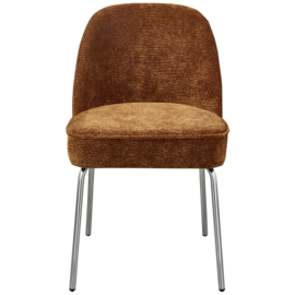 800816-MBC | Vogue eetkamerstoel - 3D Chenille middenbruin/chrome | BePureHome