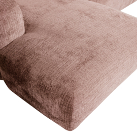 375072-T | Cloud chaise longue links - geweven chenille taupe/roze | WOOOD
