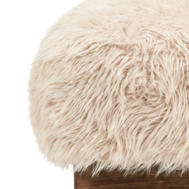 738831 | Hair bench with wooden legs small - beige | PTMD
