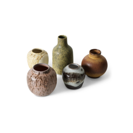 AVC0003 | 70s ceramics: small vases, persuit (set of 5)  | HKliving 