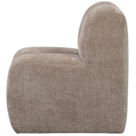 377519-D | Mojo eetbank met rugleuning 84cm - ribstof donkerzand | WOOOD