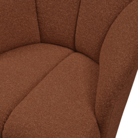 377463-RM | Mojo draaifauteuil - bouclé roestbruin melange | WOOOD