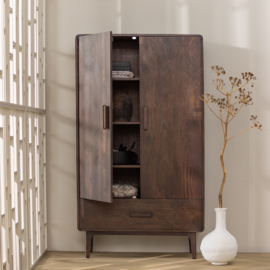 377571-B | Liya 2-deurs kast - mangohout donkerbruin | WOOOD