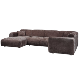 375075-W | Cloud hoekbank rechts - geweven chenille warm bruin | WOOOD