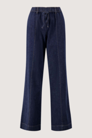 Wijde spijkerbroek met stretch - donkerblauw | Zusss