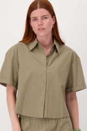  Boxy blouse met korte mouw - light mossgreen | Zusss