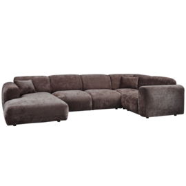 375075-W | Cloud hoekbank rechts - geweven chenille warm bruin | WOOOD