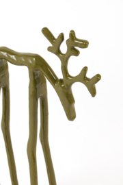 7623169 | Ornament 15x6x25 cm DEER - shiny olive | Light & Living - Wordt verwacht!