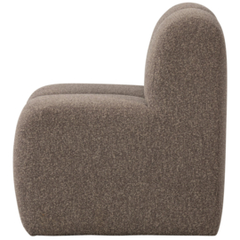377519-BM | Mojo eetbank met rugleuning 84cm - bouclé bruin melange | WOOOD